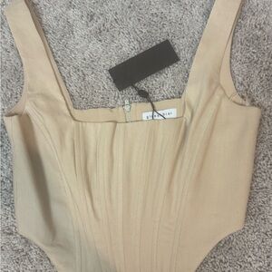 Gianni Bini Linen Beige corset style Sleeveless Top